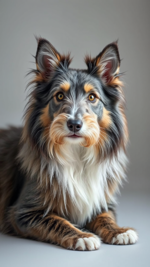 Borer collie head on