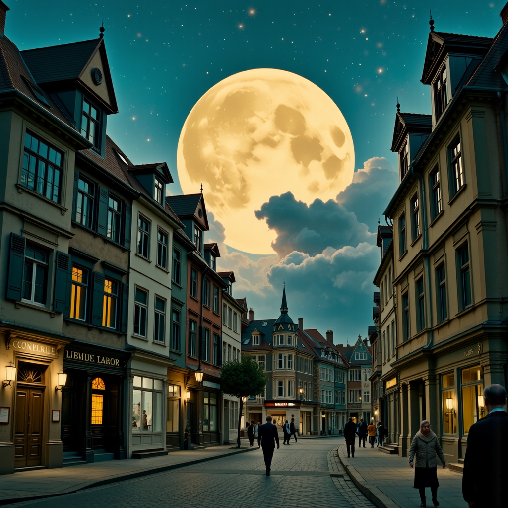 Matte painting of moon