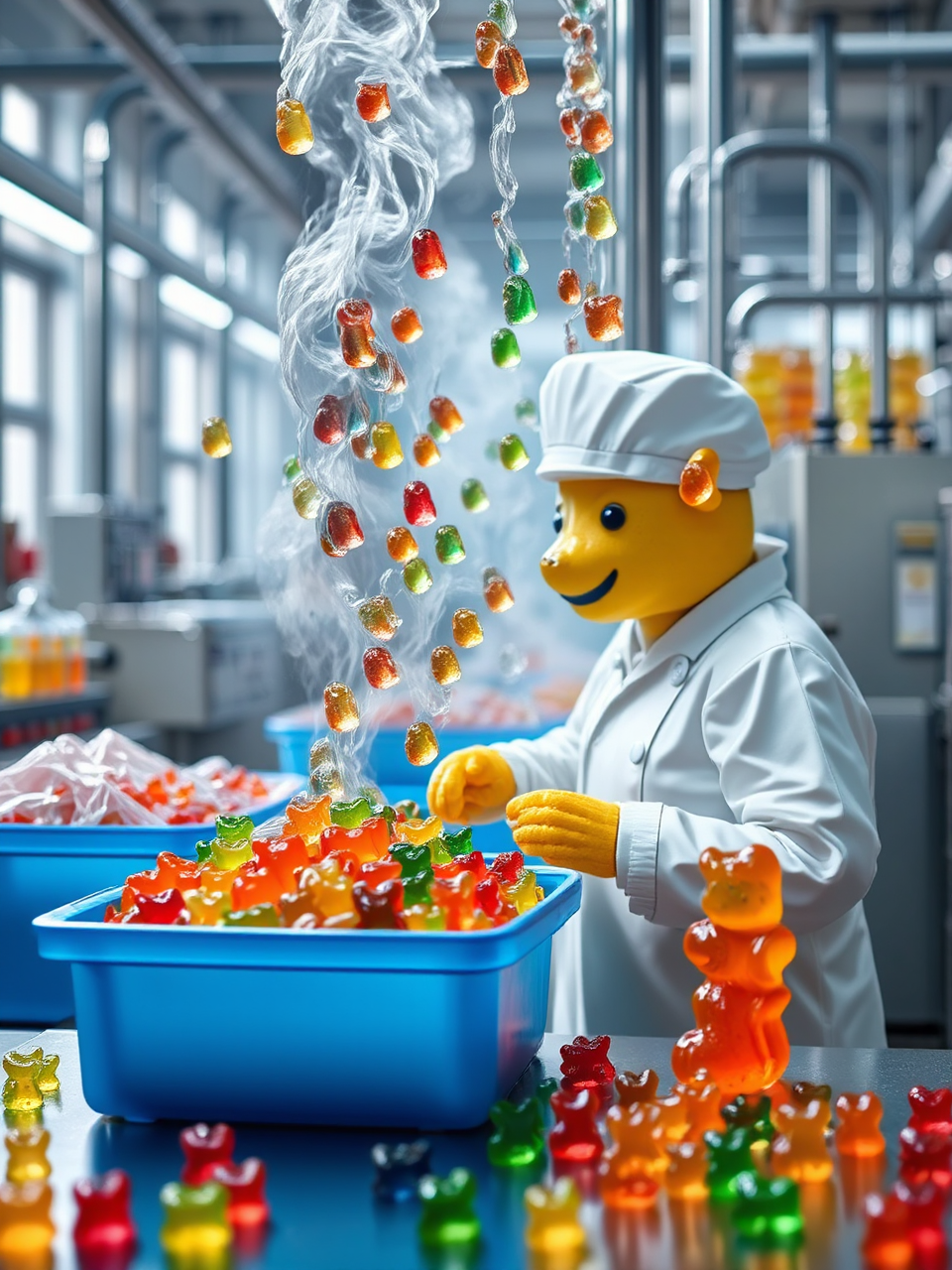 Gummy bears being mass
