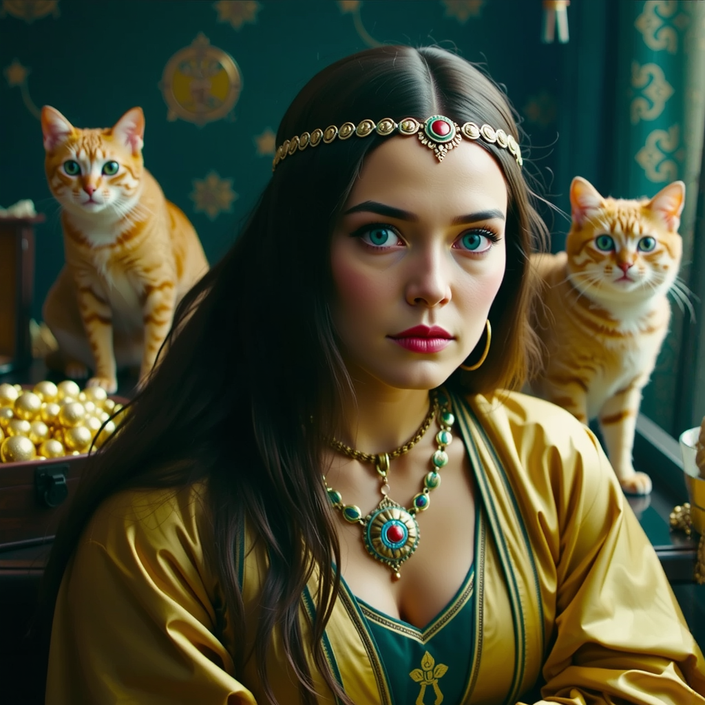 Viking woman with treasure