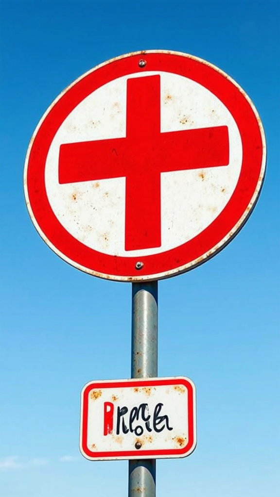 Traffic sign with red