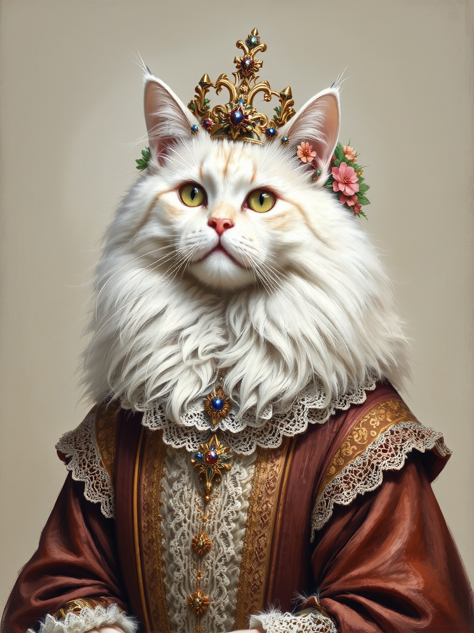 Beautiful white tabby cat