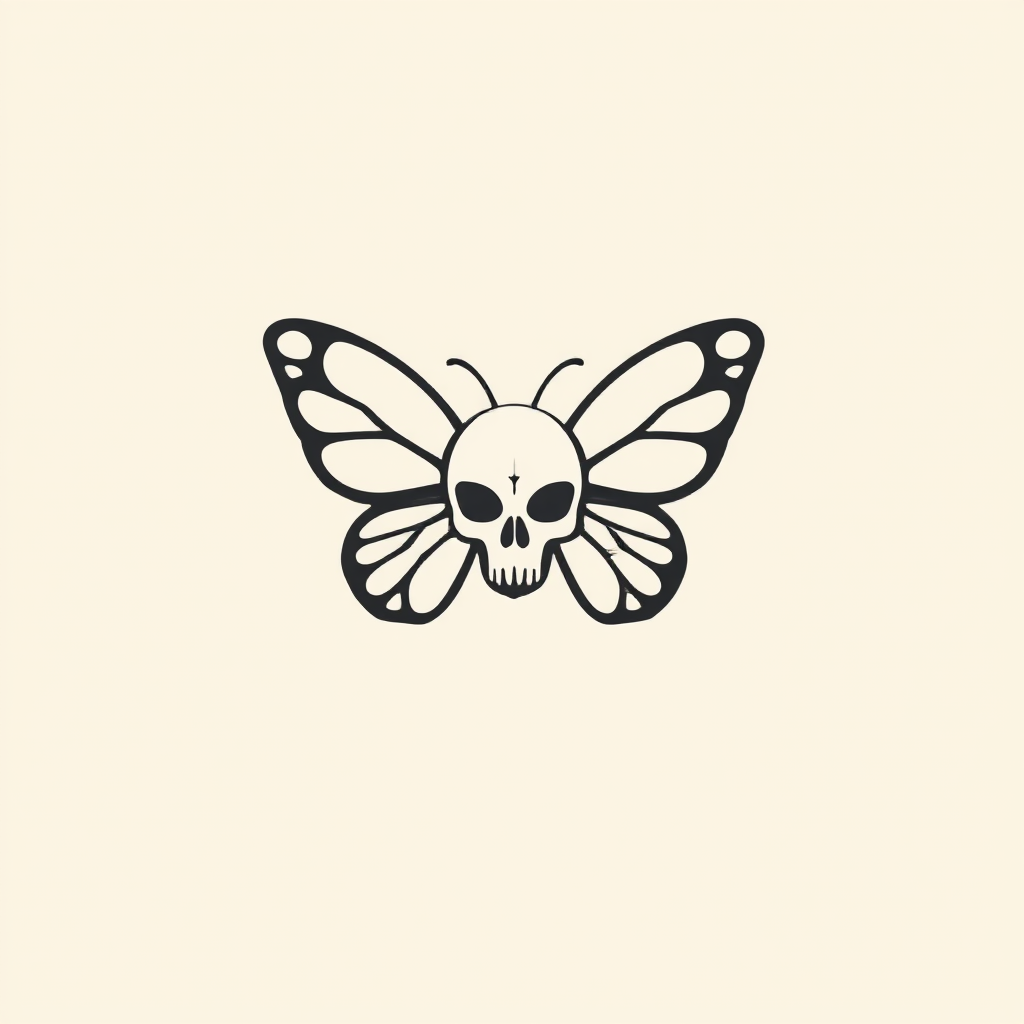Butterfly skull logo design