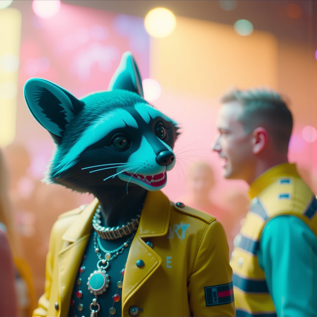 Raccoon dressed as rave