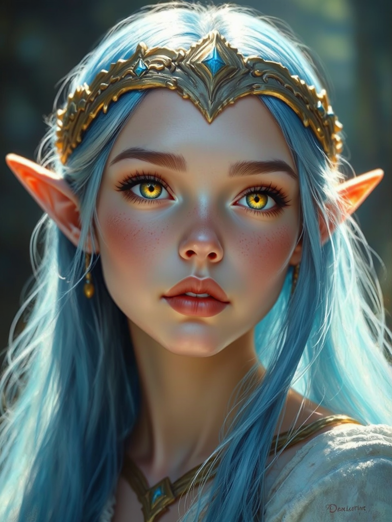 Long-haired elf girl with