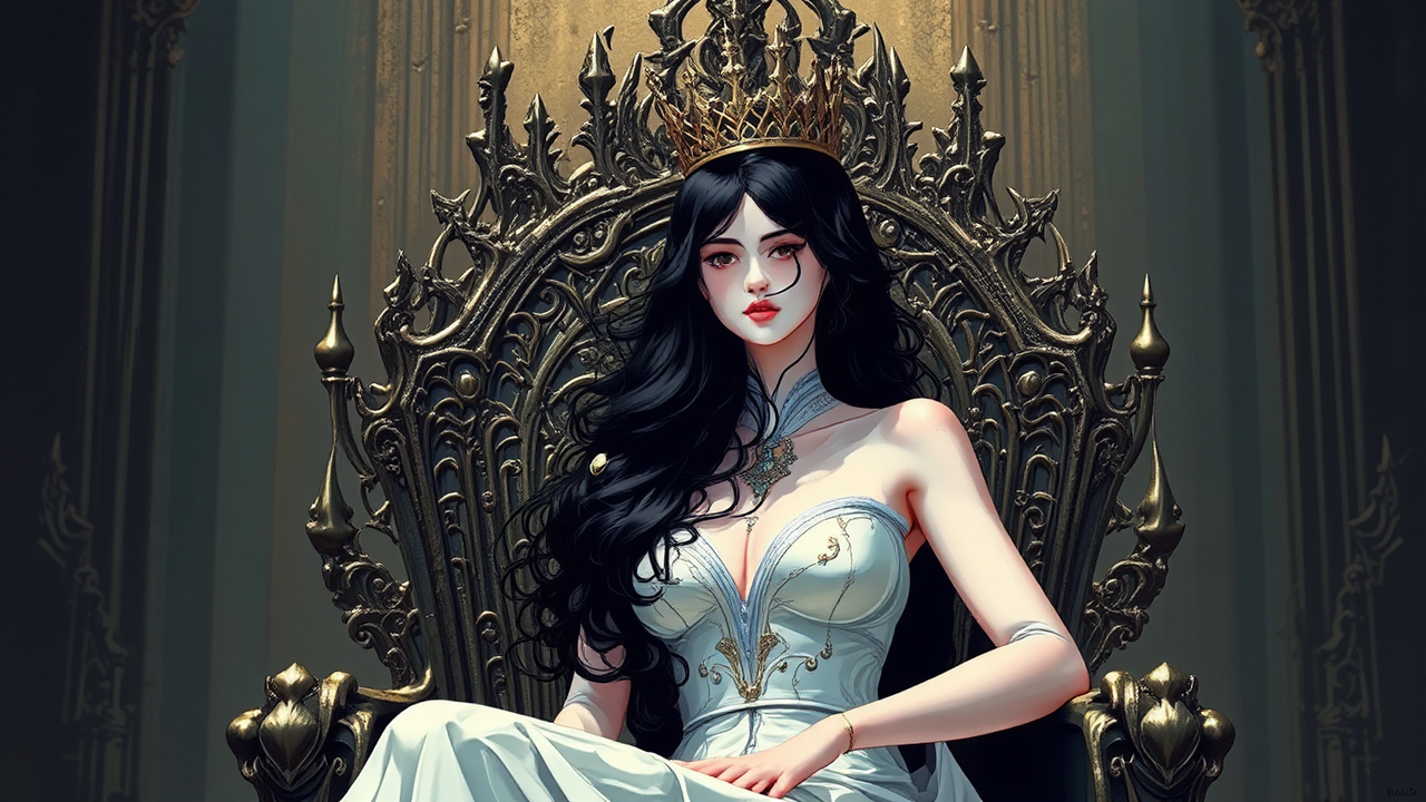 A woman sits on