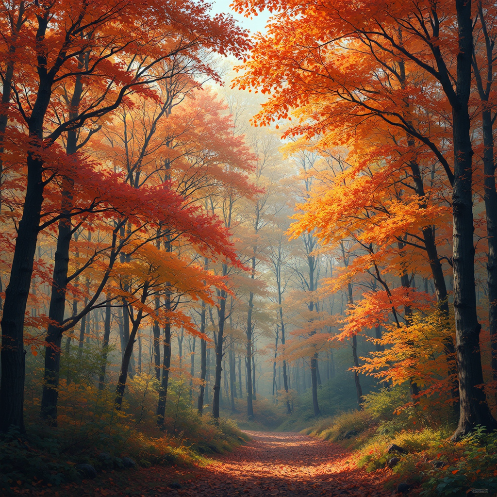 Maple forest in autumn