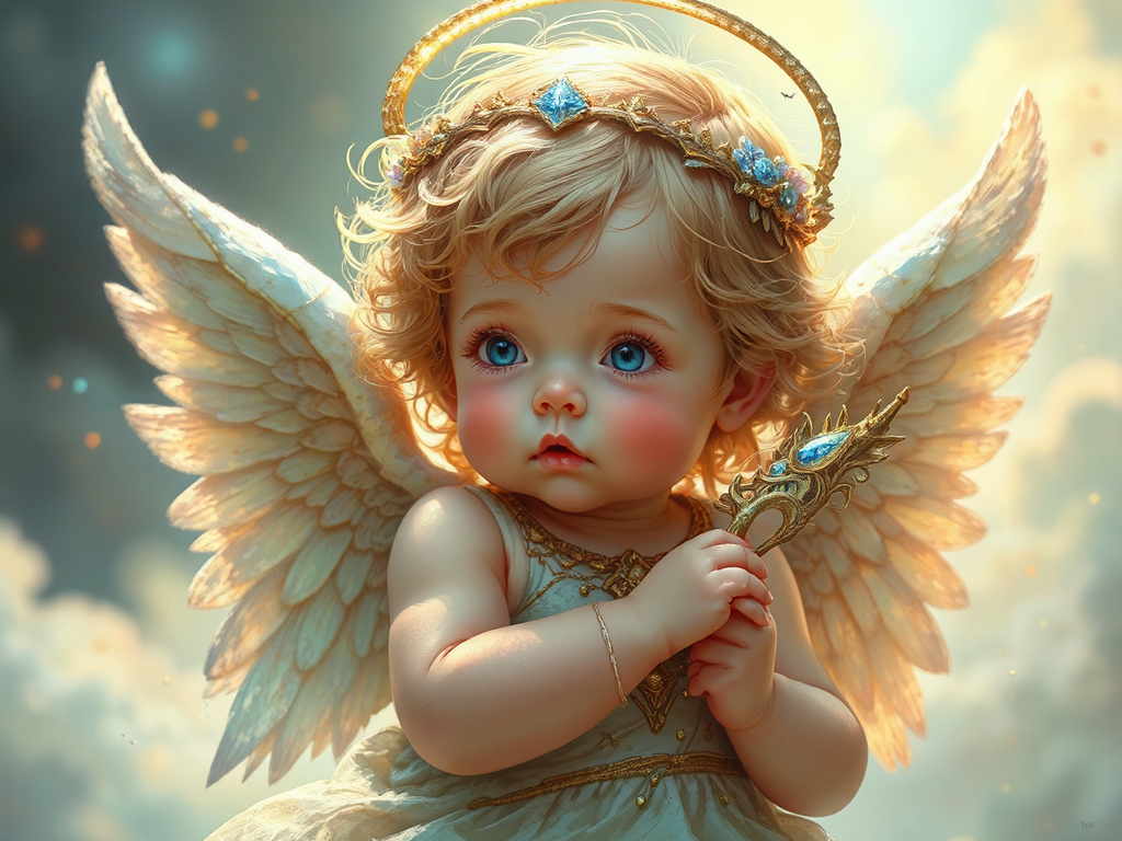 Baby angel with wings