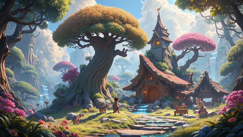 Fantasy zoo environment.