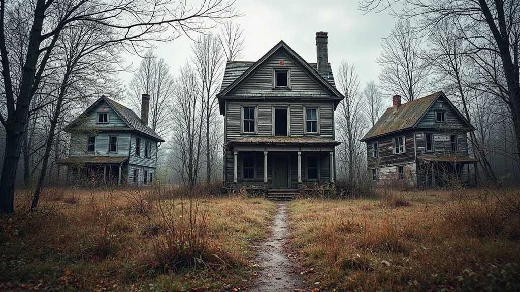 Abandoned houses in a