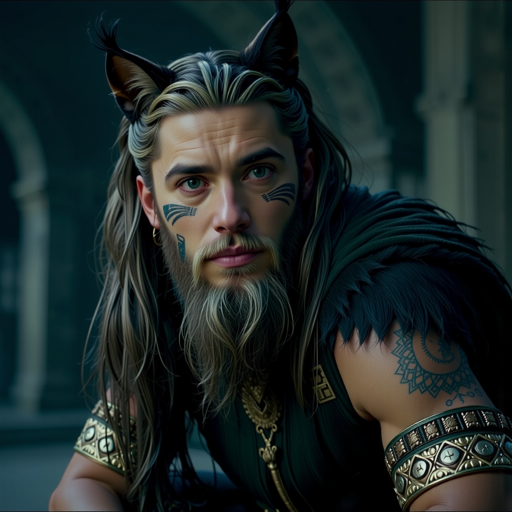 Anthropomorphic lynx man in