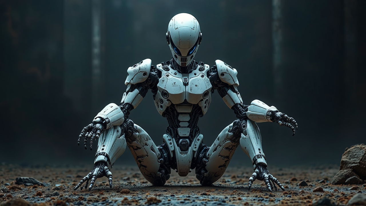 Cyborg with robotic limbs.