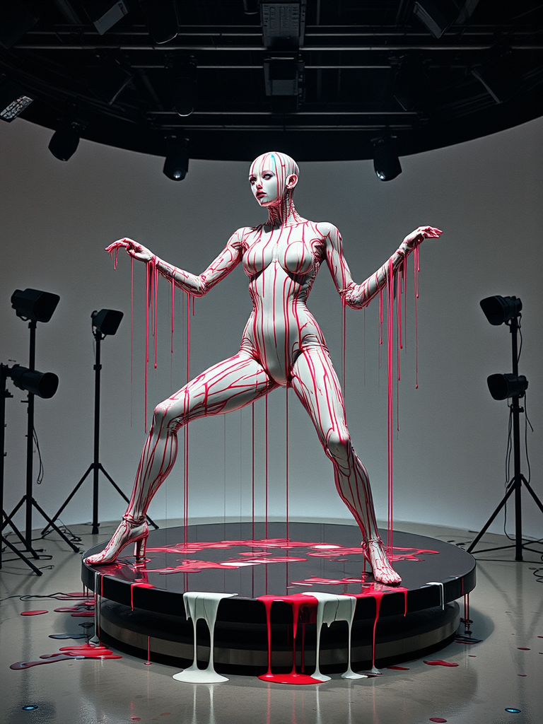 Model in futuristic bodysuit