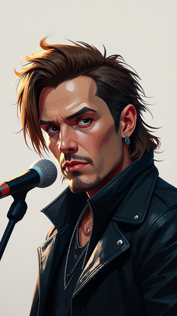 Male rock singer in