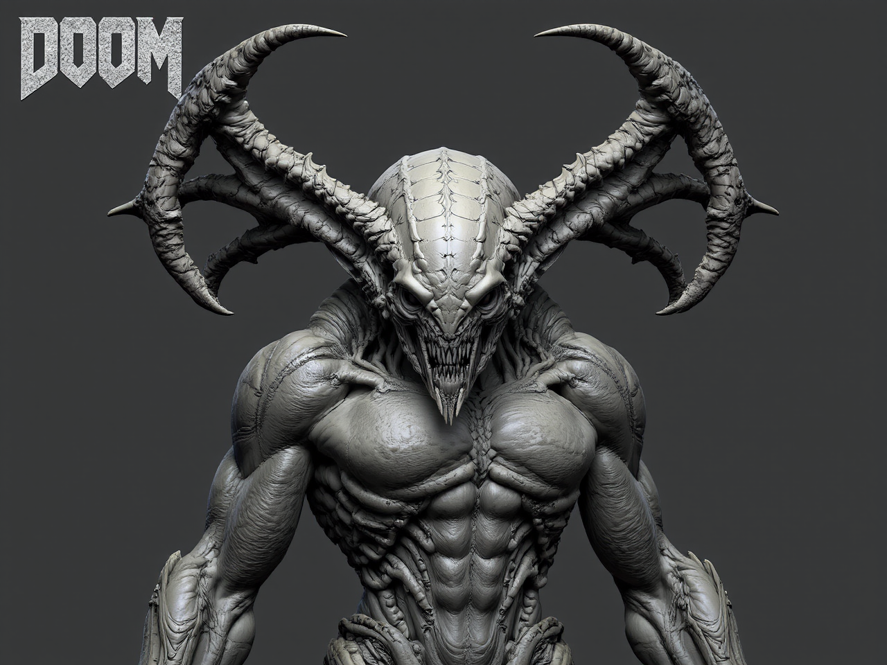 A muscular figure with