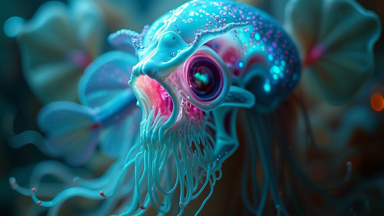 Dichroic jellyfish in a