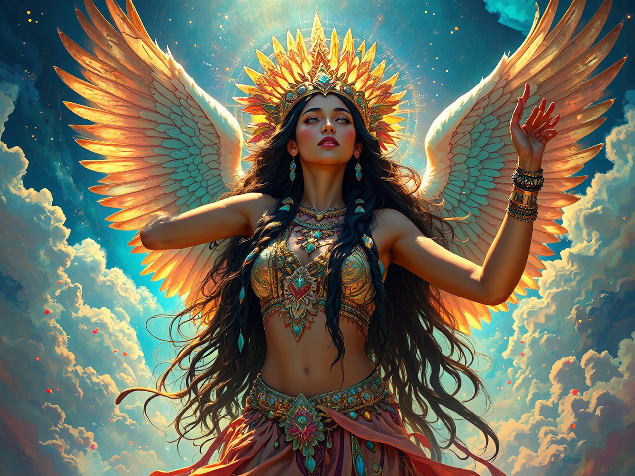 A woman with eagle