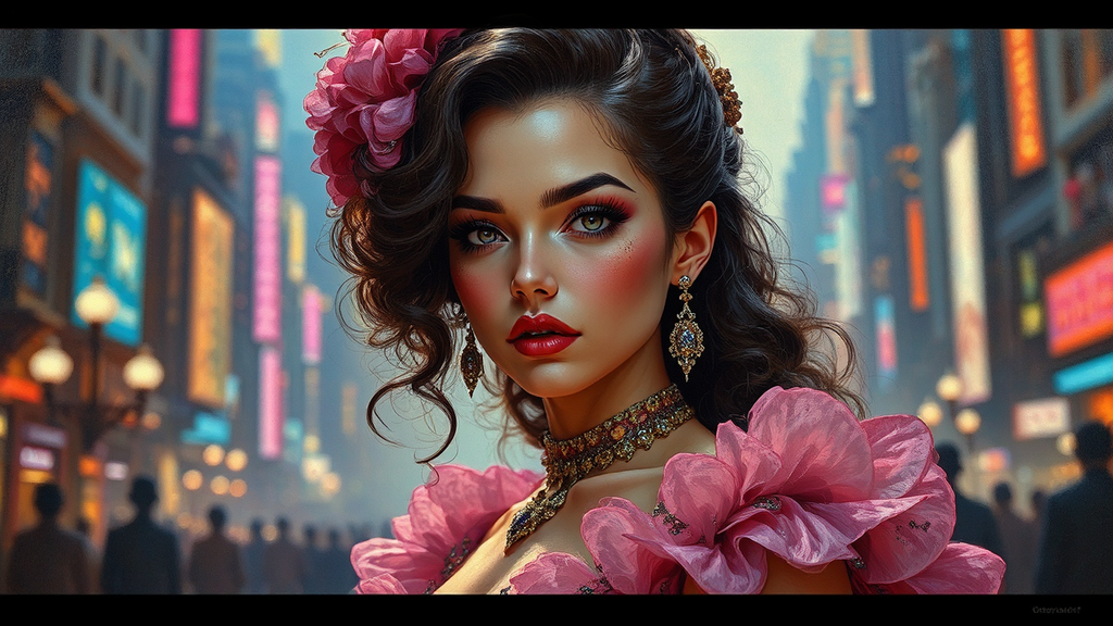 Rococo-inspired portrait of a
