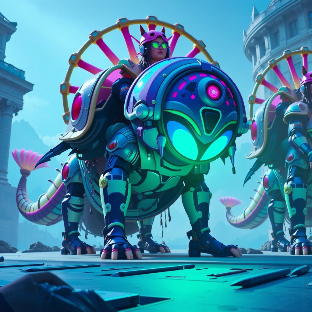 Bioluminescent epic mechanostriders.
