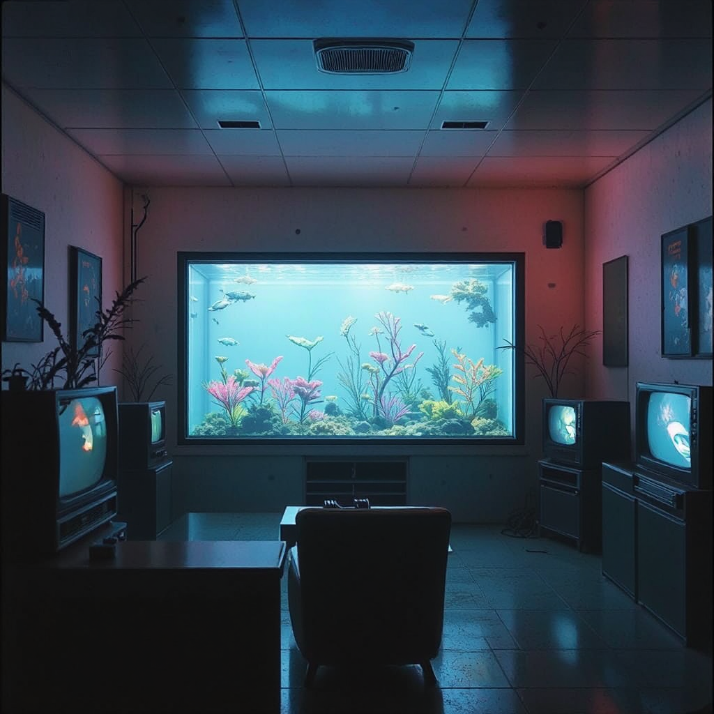 Aquarium in a dark