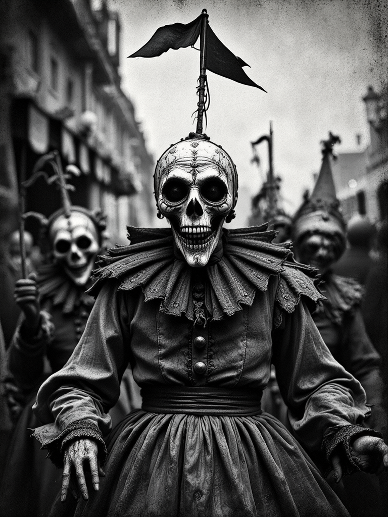 Carnival performers in a