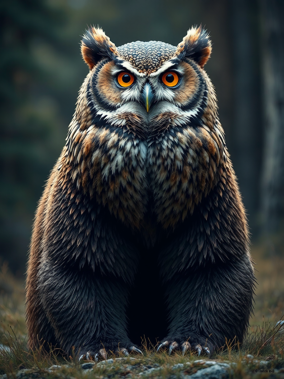 Owl head on a