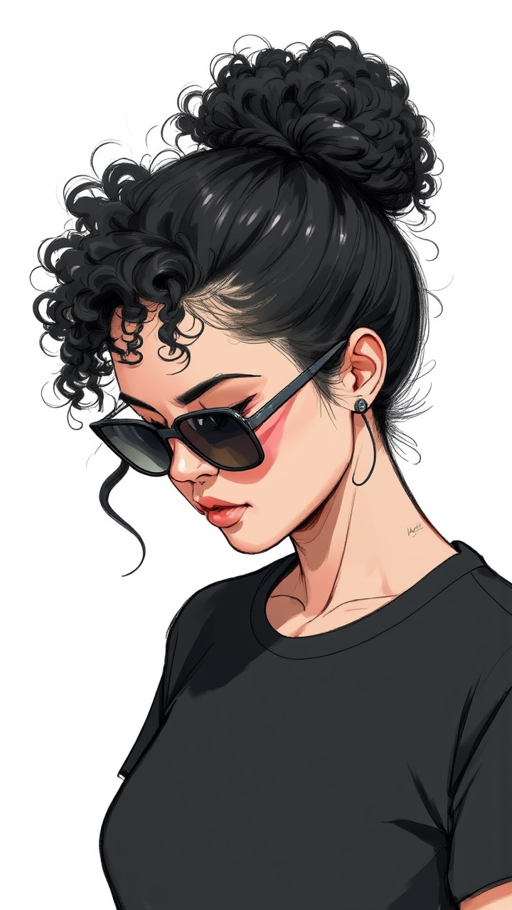 Woman in profile, looking