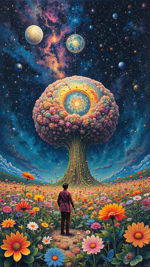 Galactic flower garden in