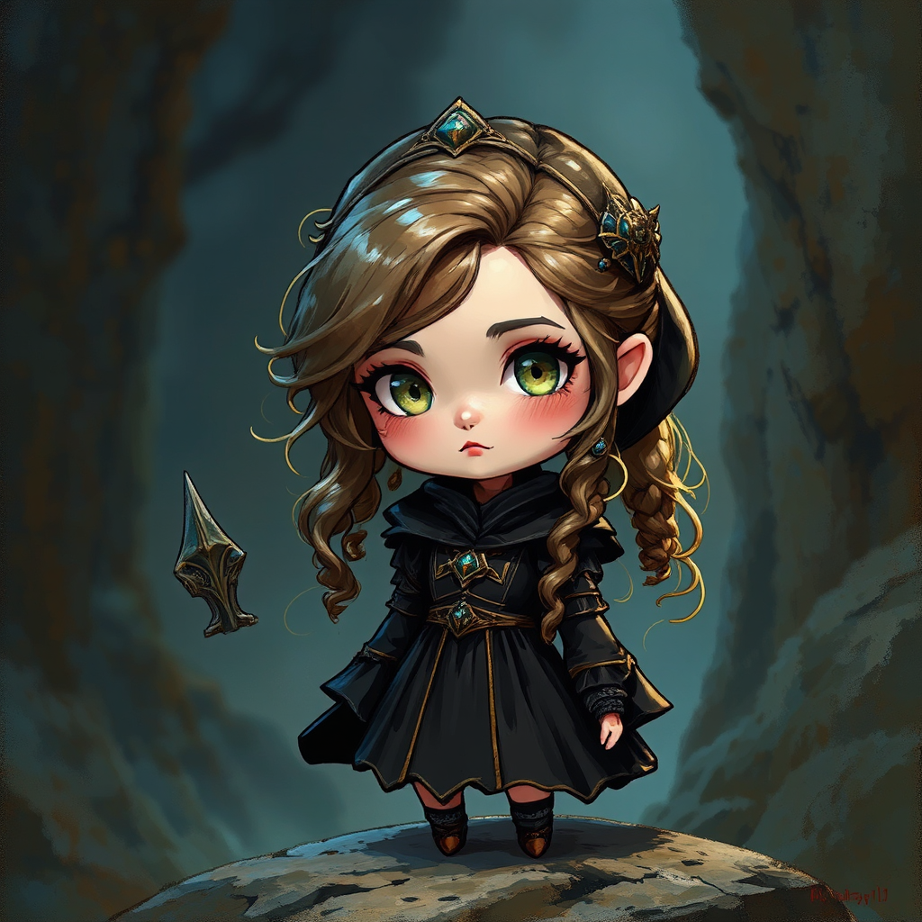 Girl in black chibi