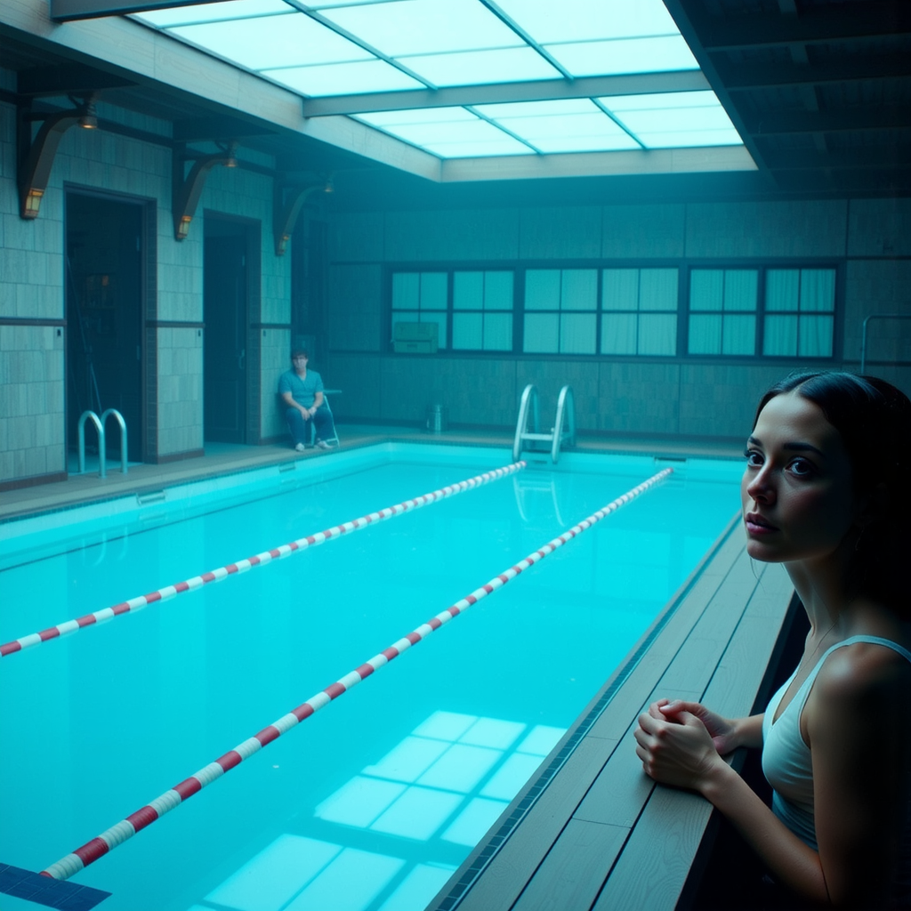 Abandoned swimming pool with