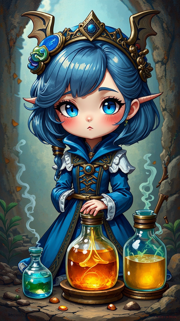 Girl alchemist with magic