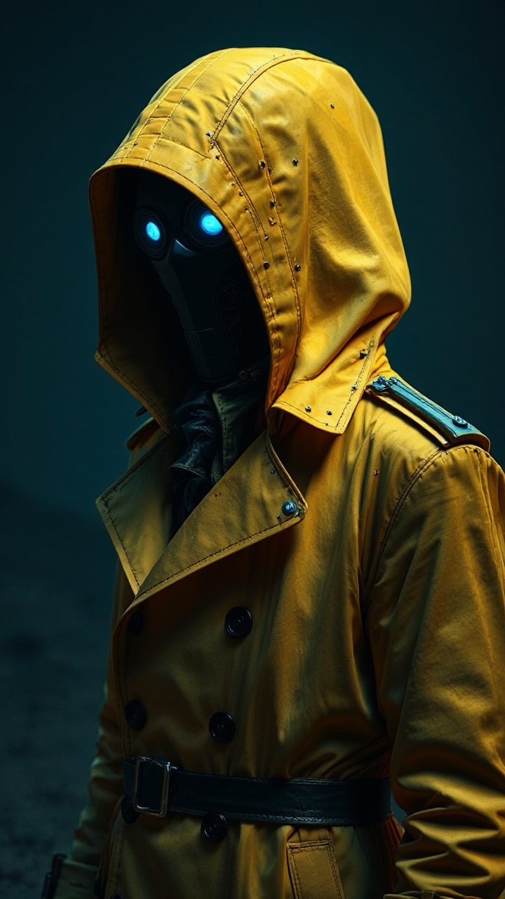 Mysterious figure in cyberpunk