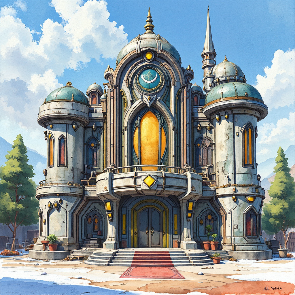 Futuristic building in detailed