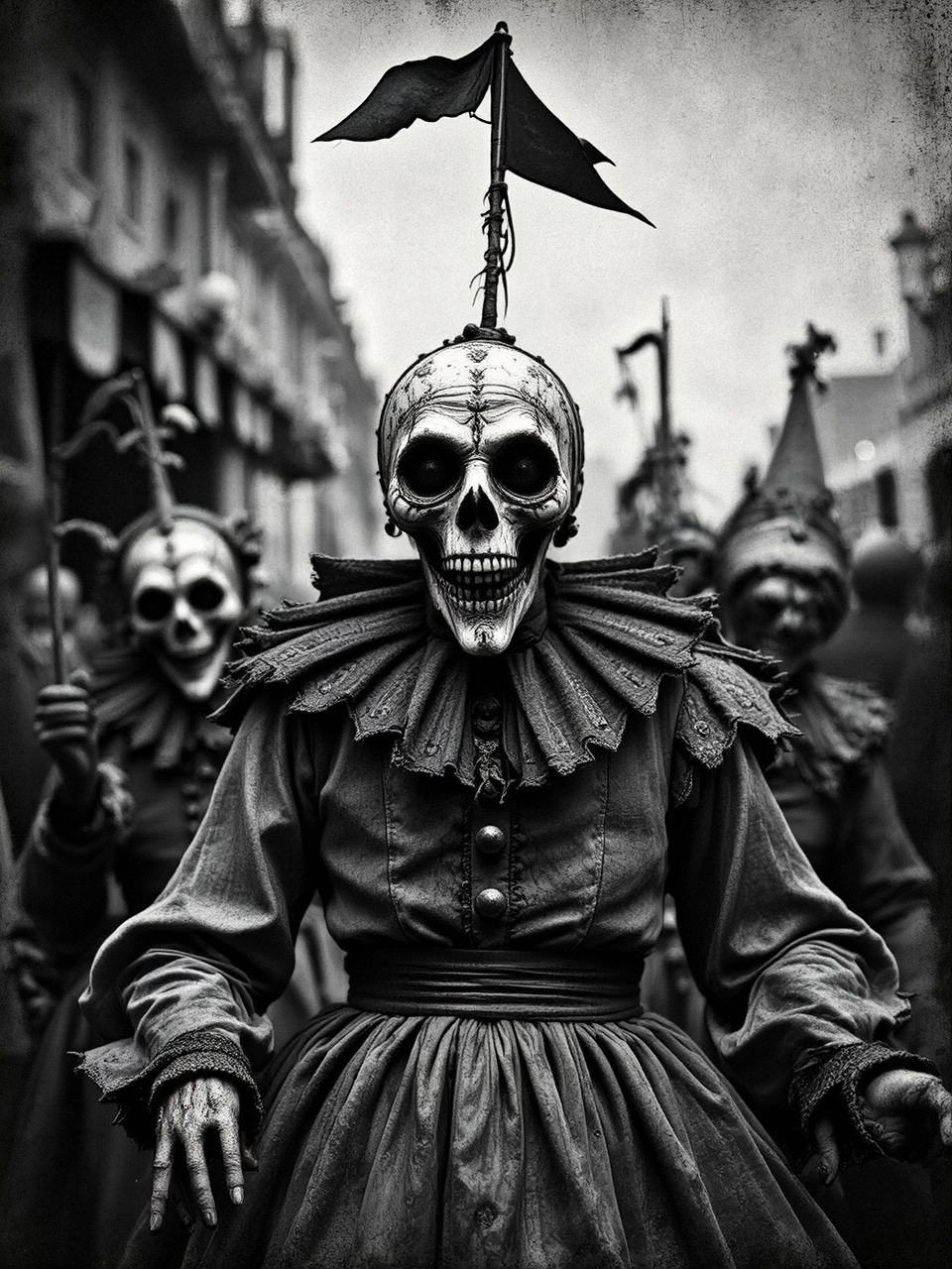 Carnival performers in a