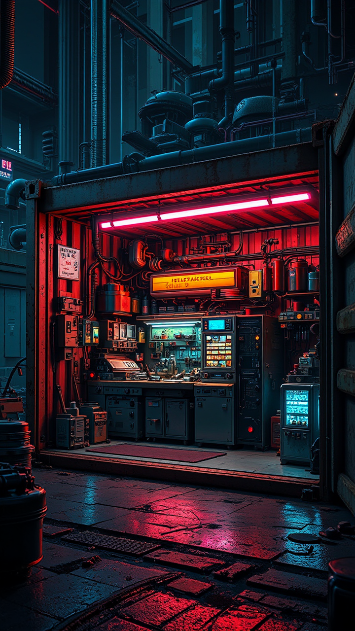 Sci-fi machine shop in