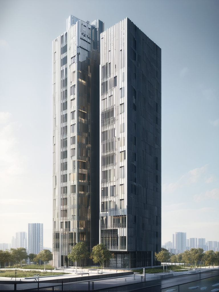 High-rise building in minimalist