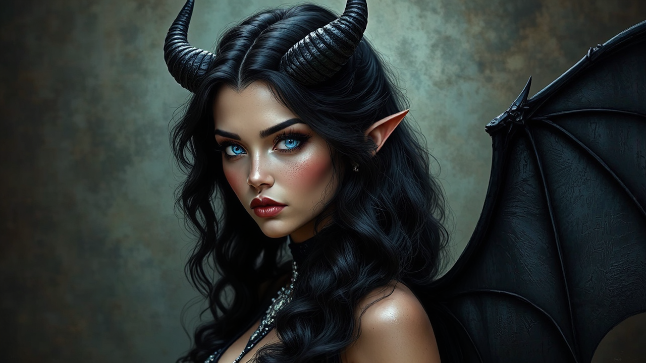 Woman with horns and