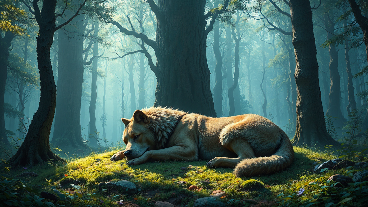Cute big dog sleeping