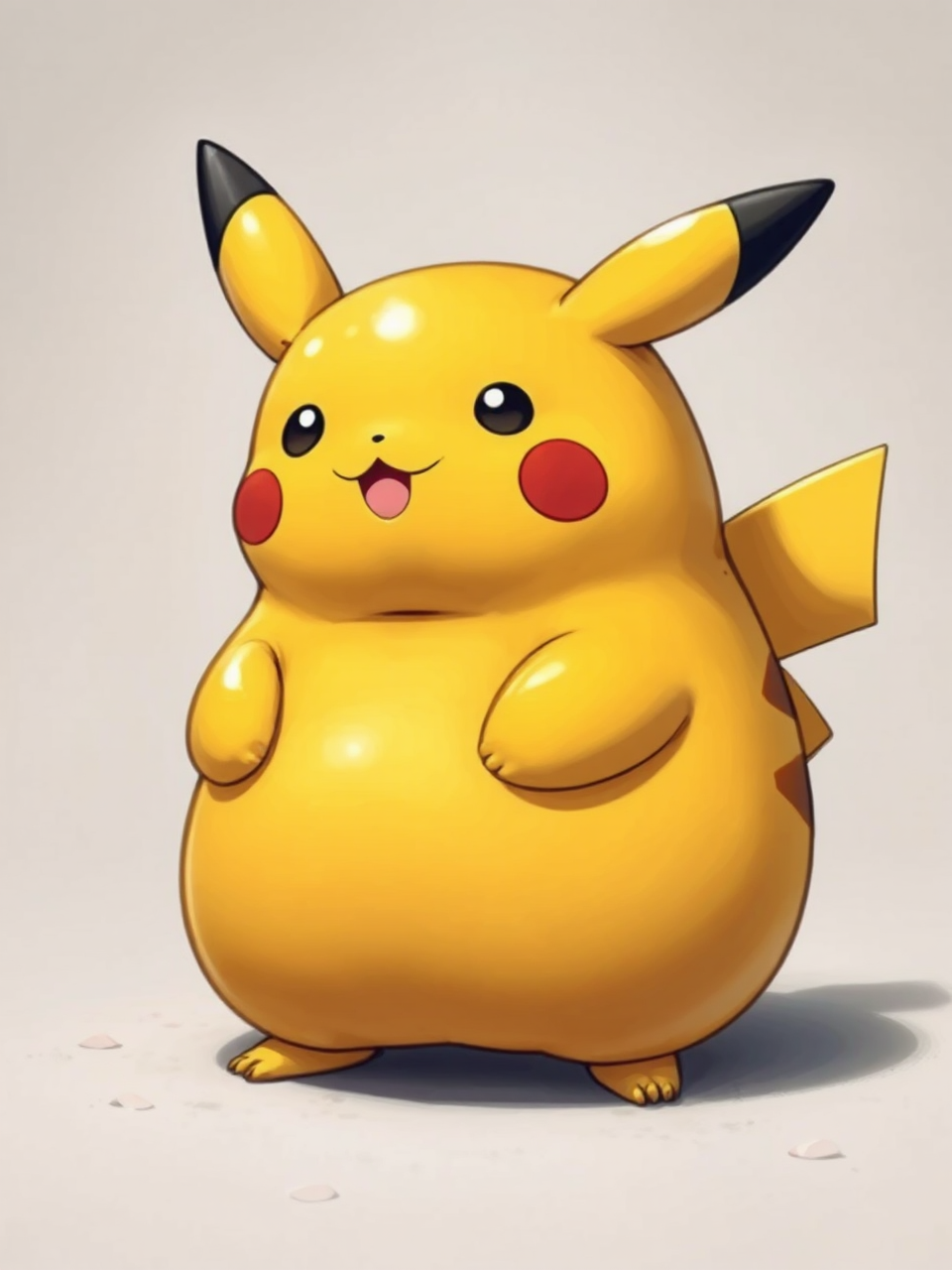A chubby, plus-sized Pikachu.