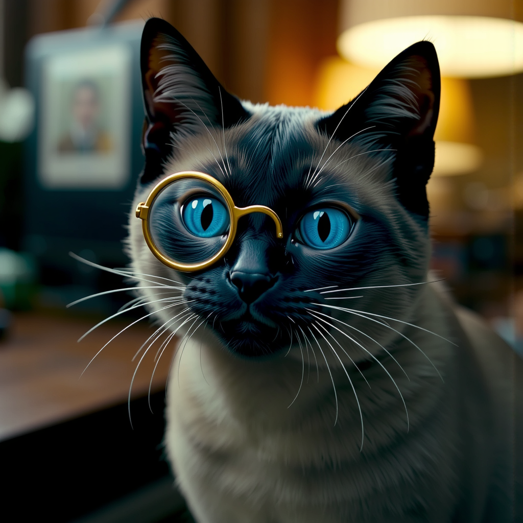 A blue-eyed black Siamese
