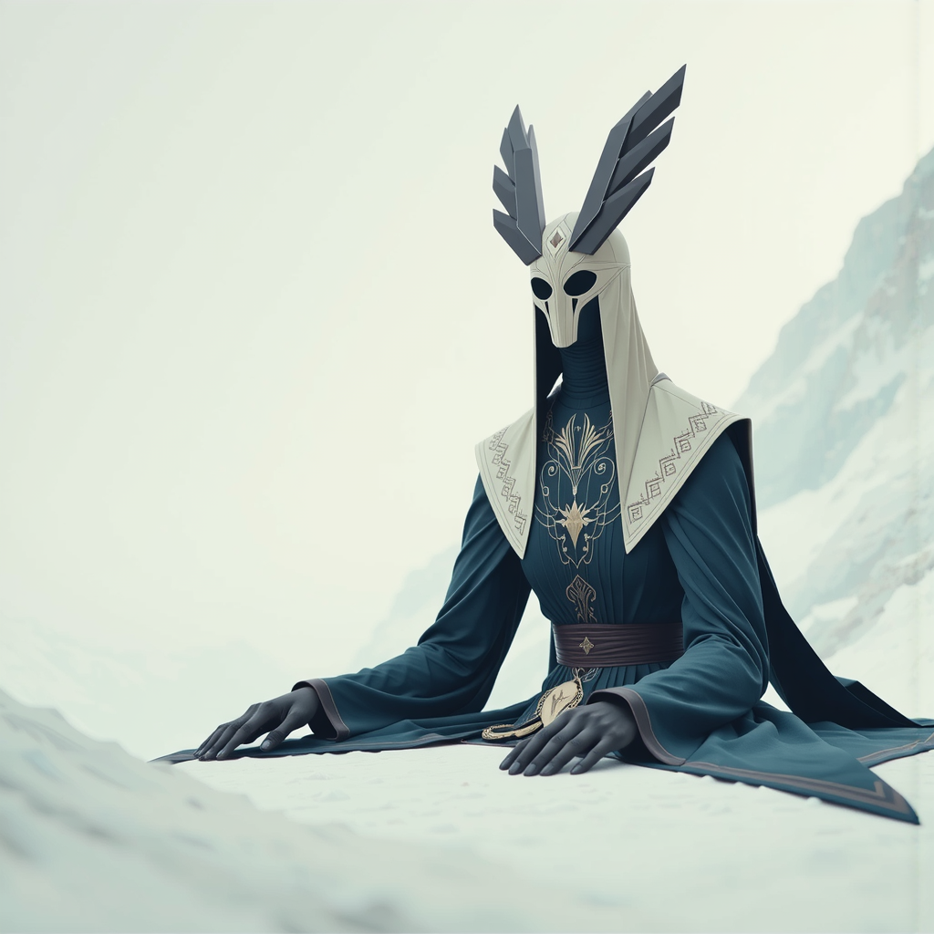 Hyperborean priestess in winter