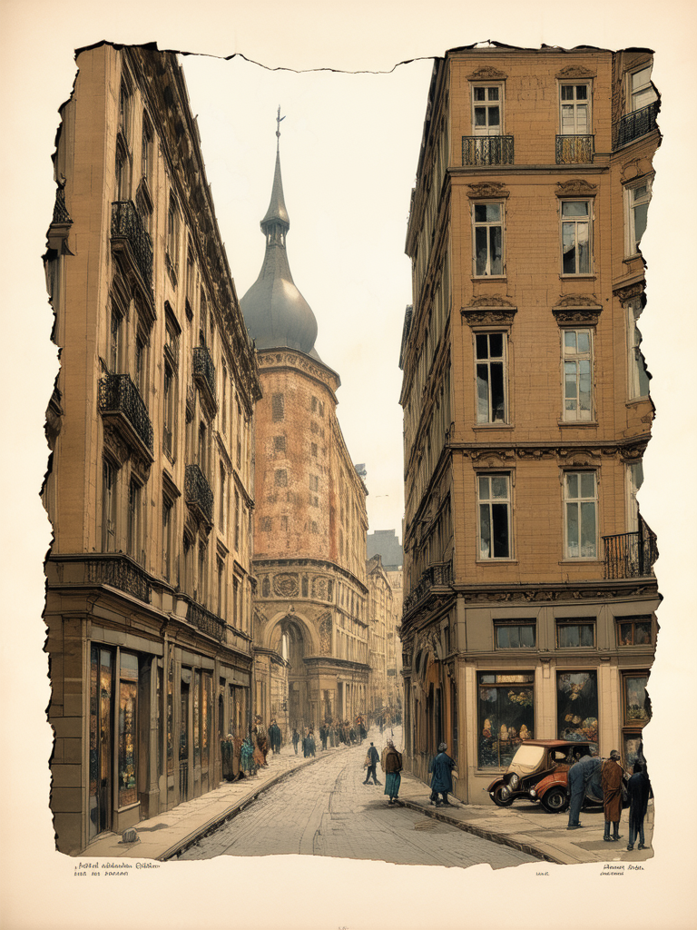 Medieval Parisian street in