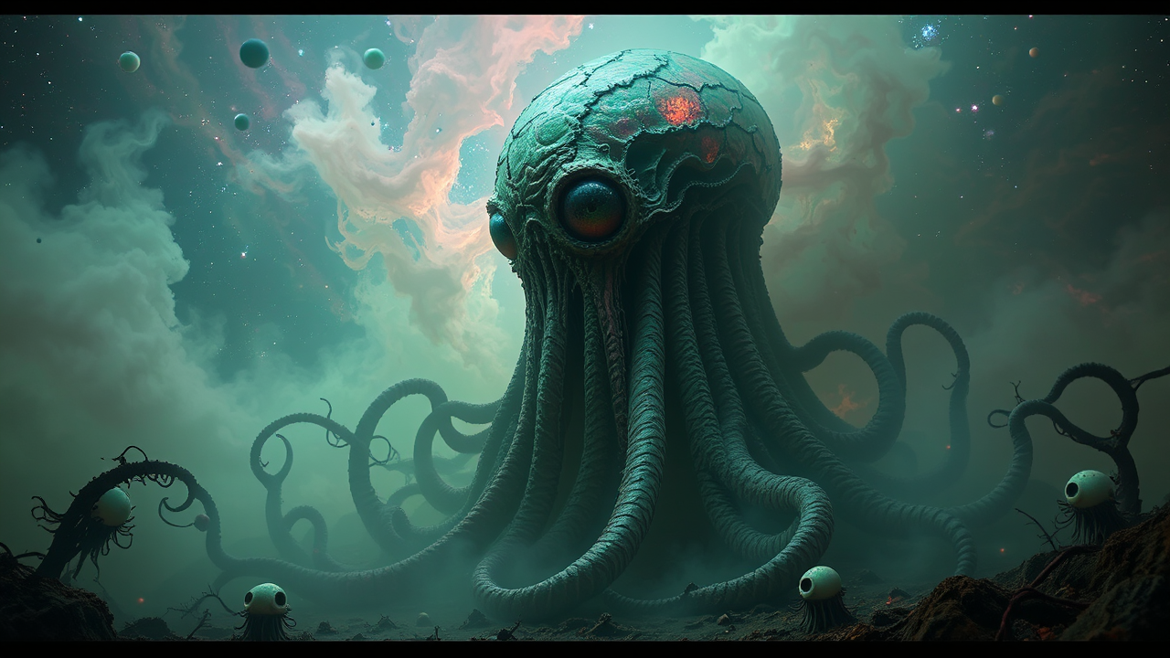 Tentacled creature amidst a