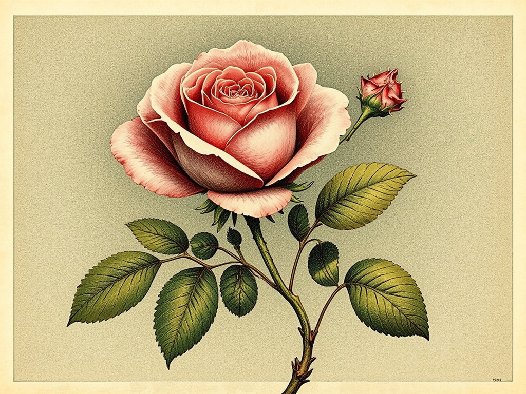 Fantasy rose in botanical