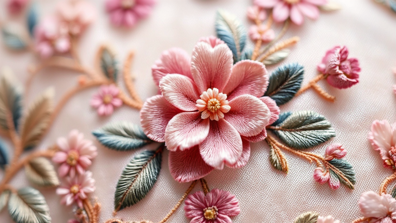 Velvet ribbon with intricate