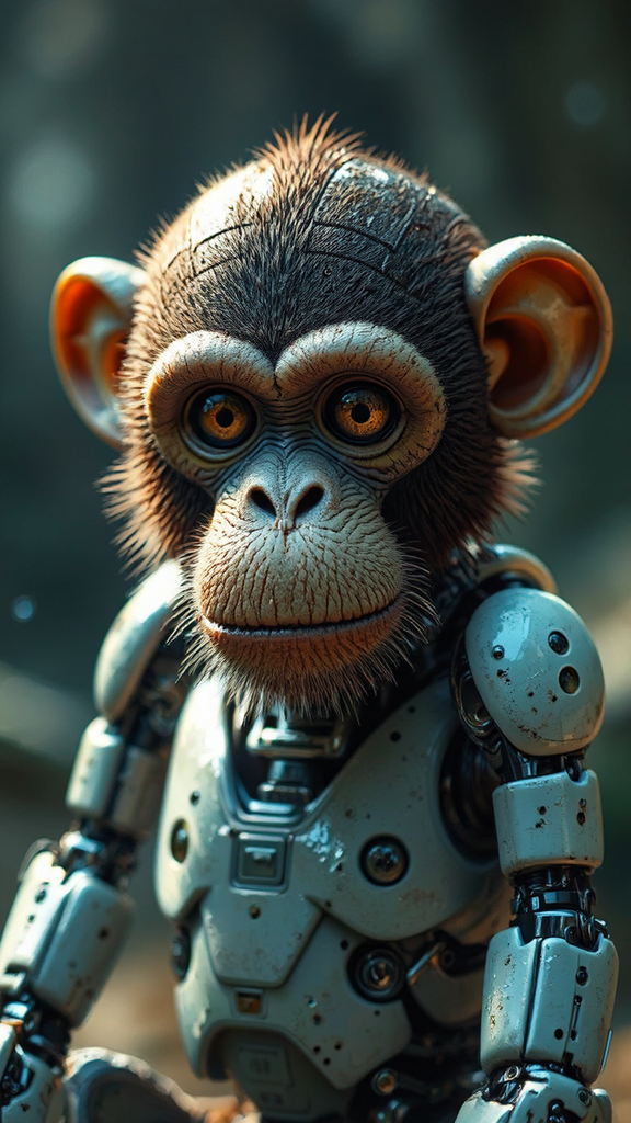 Monkey humanoid robot in