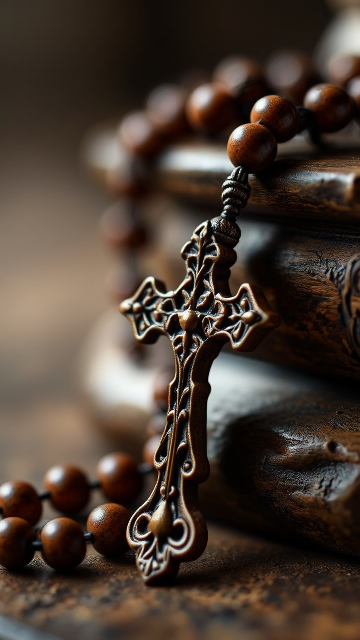Antique ornate rosary with
