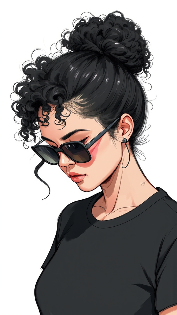 Woman in profile, looking
