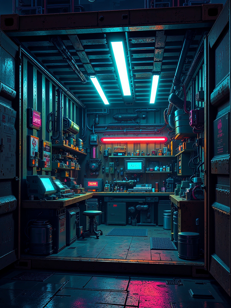 Small sci-fi shipyard in