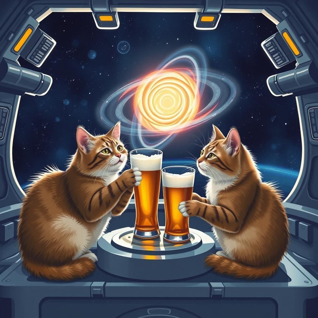 Cosmic Cats Enjoying Space